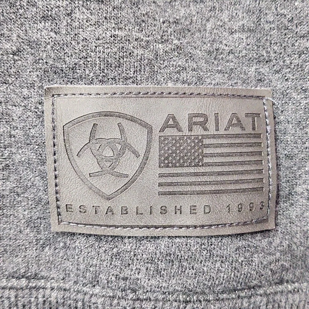 Ariat Hoodie Mens XXL Black Gray Pullover Western Sweatshirt Cowboy Country